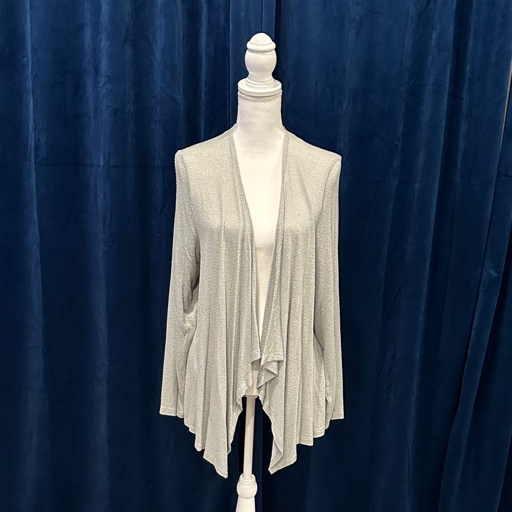 Elegant Light Sage Colored  Open Front Cardigan
